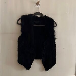 Black Authentic Fur Vest